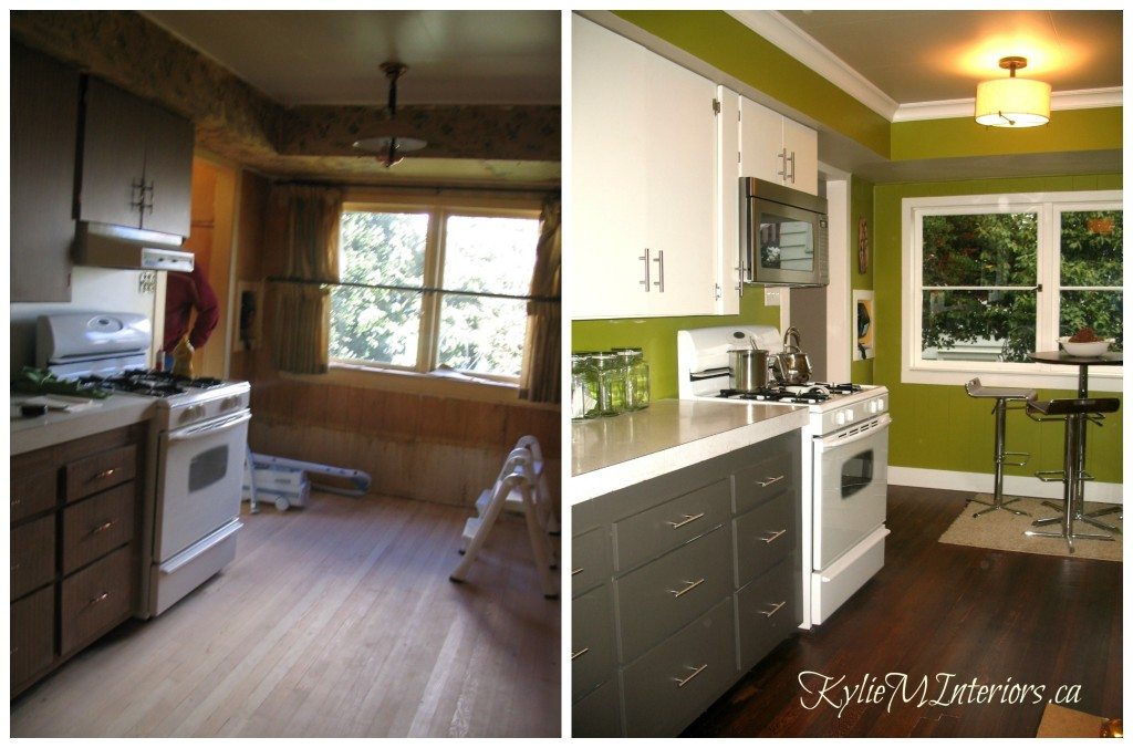 Budget Kitchen Remodel With Painted Lower And Upper Cabinets In