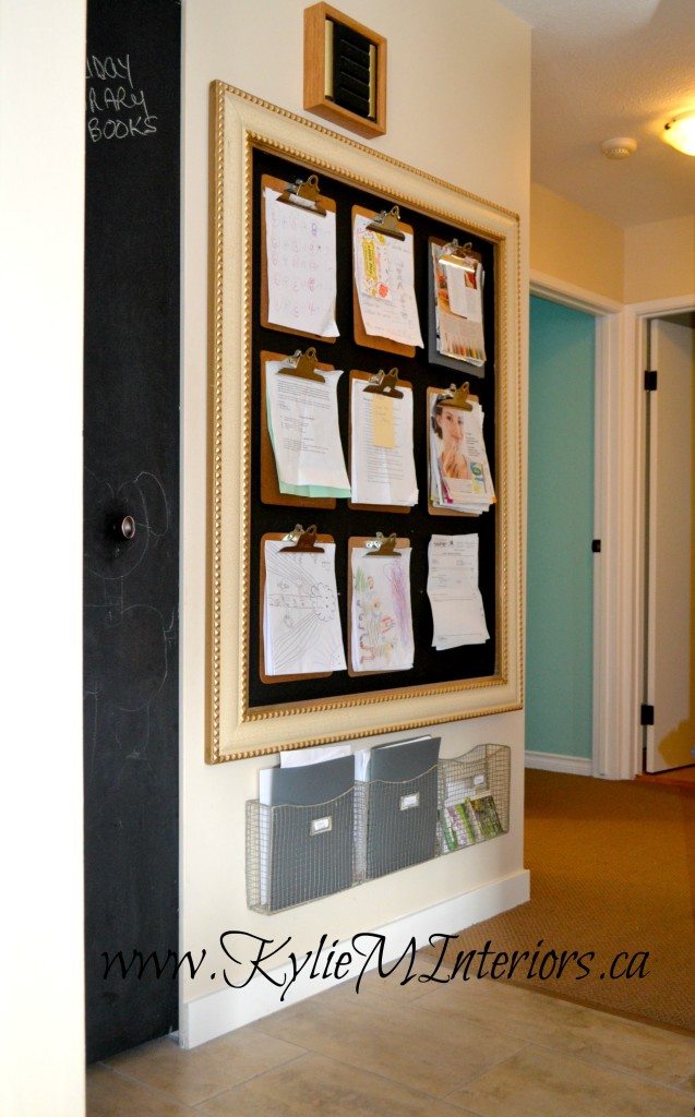 ideas for organizing and hanging kids artwork and schoolwork and school papers