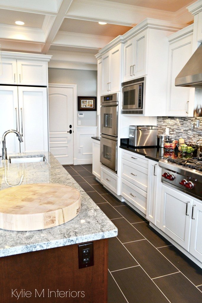White Kitchen With Marble And Granite, Porcelain White Kitchen Cabinets