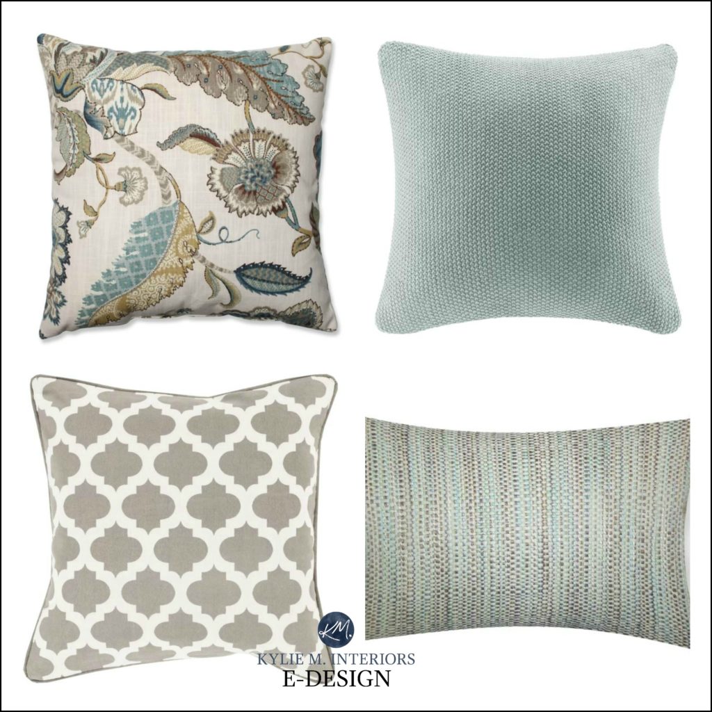 how to mix and match patterns on toss cushions and colours. KYlie M INteriors Edesign, wayfair toss cushions