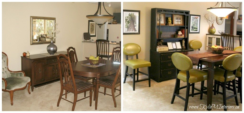 before and after dining room benjamin moore stone house with green accents and slight asian style with dark furniture pieces
