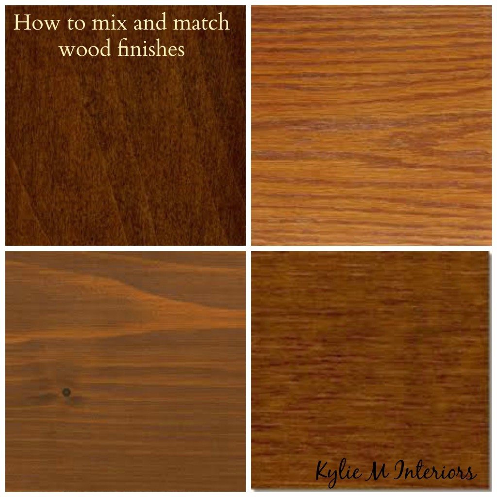 how to mix and match wood stains like oak, cherry, maple and espresso
