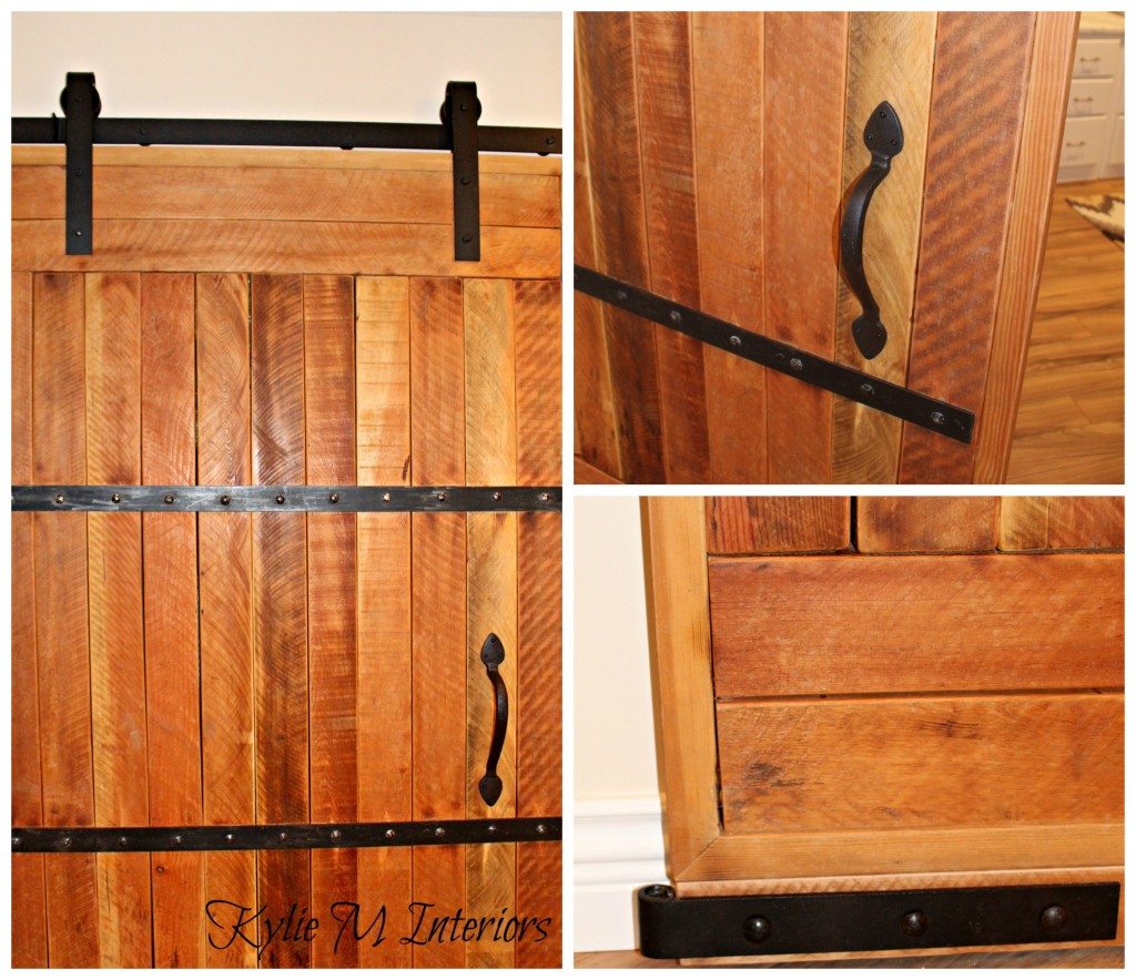 hardware and track for sliding barn door. Rustic farmhouse decorating ideas for a home office