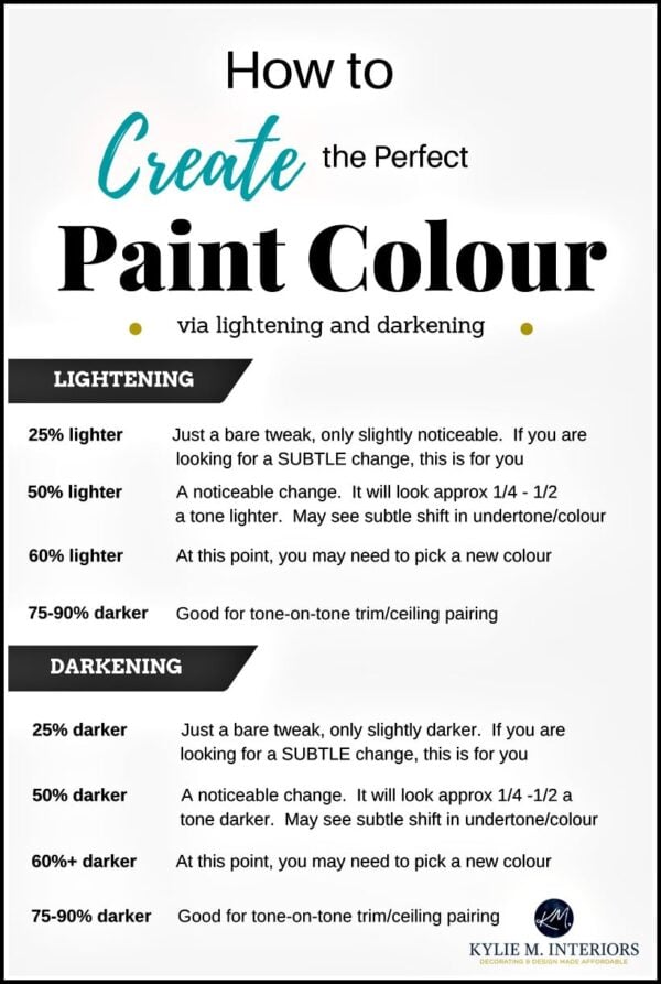 3 Easy Steps to Your Perfect Paint Color LIGHTEN & DARKEN Kylie M