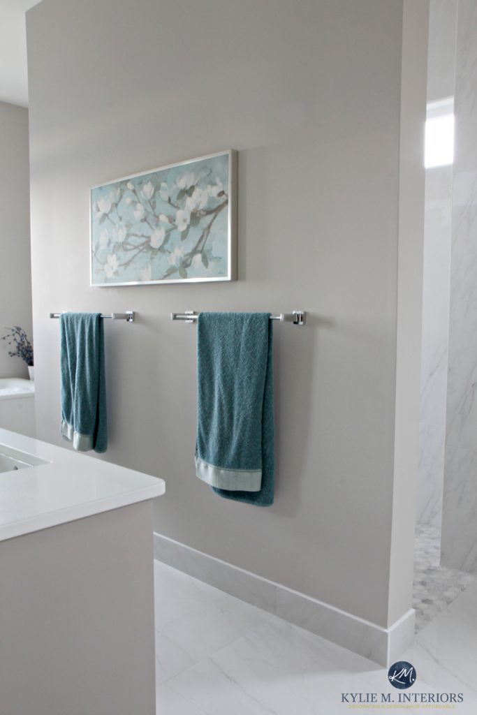 bathroom-with-marble-floor-and-shower-with-benjamin-moore-balboa-mist-warm-gray-or-greige-paint-colour-kylie-m-interiors-e-decor-services-and-consulting