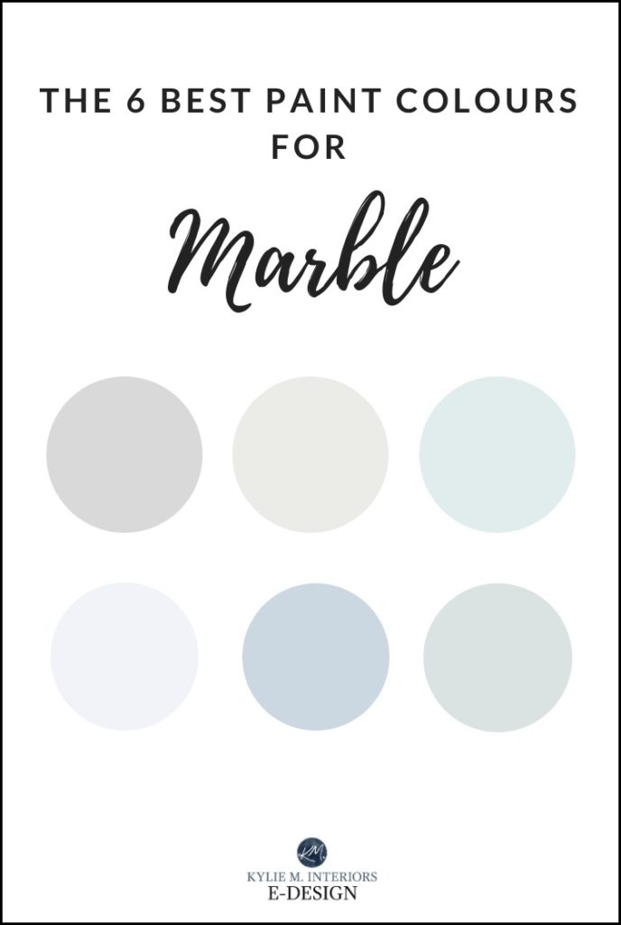 The best Benjamin Moore and Sherwin Williams paint colors for marble. Kylie M Interiors Edesign, online paint colour consultant