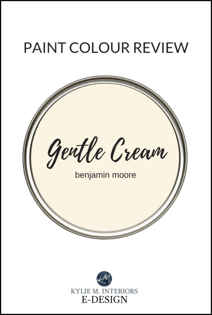 Paint colour review, popular cream paint colour Benjamin Moore Gentle Cream. Kylie M INteriors Edesign, online paint color consulting services and DIY home blog