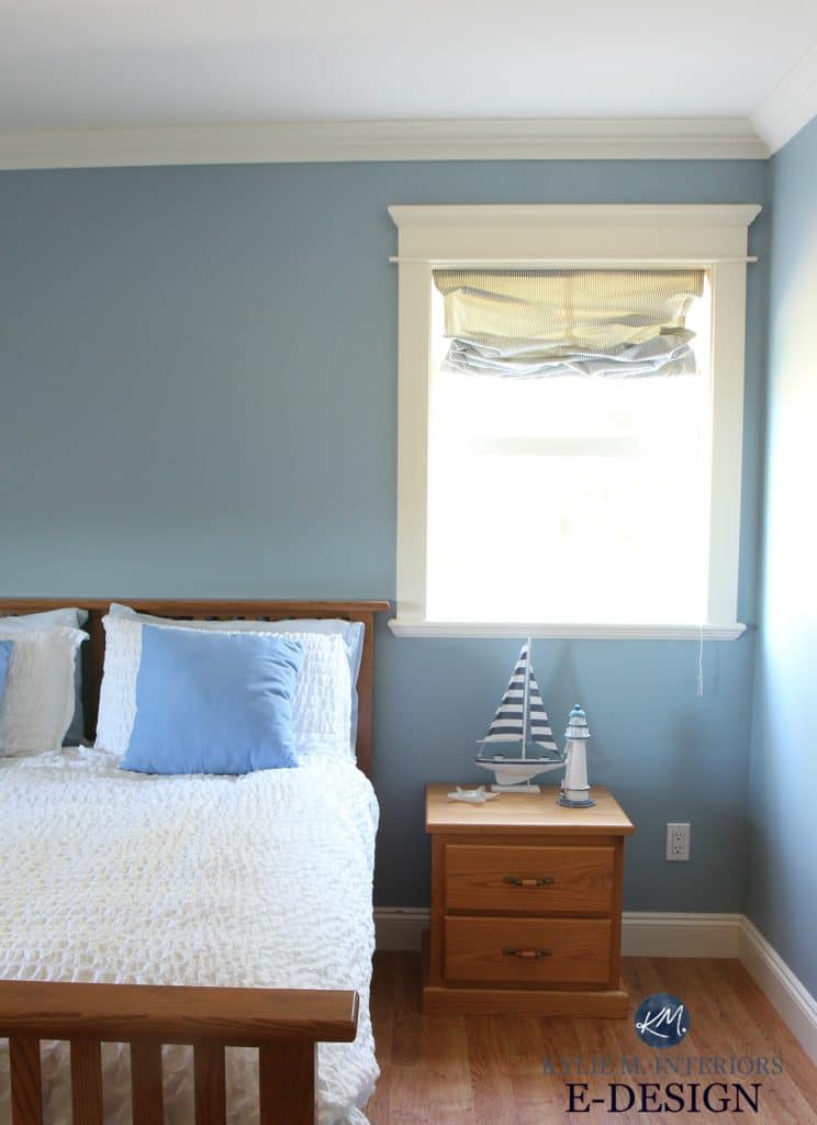 Best Benjamin Moore blue paint colour. Mountain Air. Guest bedroom. Kylie M E-design and online color consulting
