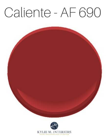 Benjamin Moores best red, colour of the year Caliente. Kylie M Interiors E-design and color advice