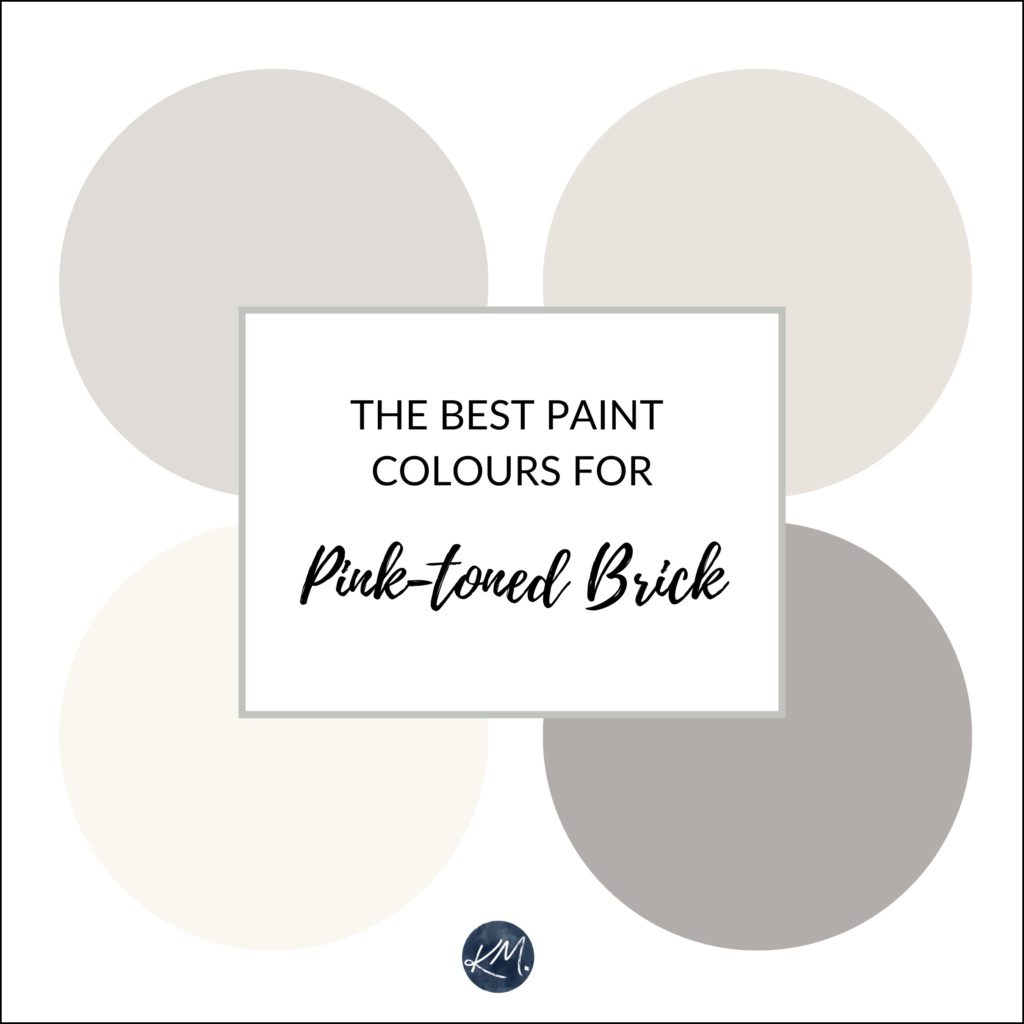 The best paint colours and ideas to update a red pink brick fireplace. Kylie M Interiors Edesign, online paint colour consultant, virtual advice. Expert in Sherwin and Benjamin