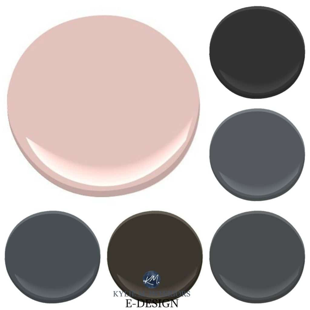 The best black and dark gray charcoal paint colours to update dusty rose or pink. Kylie M E-design