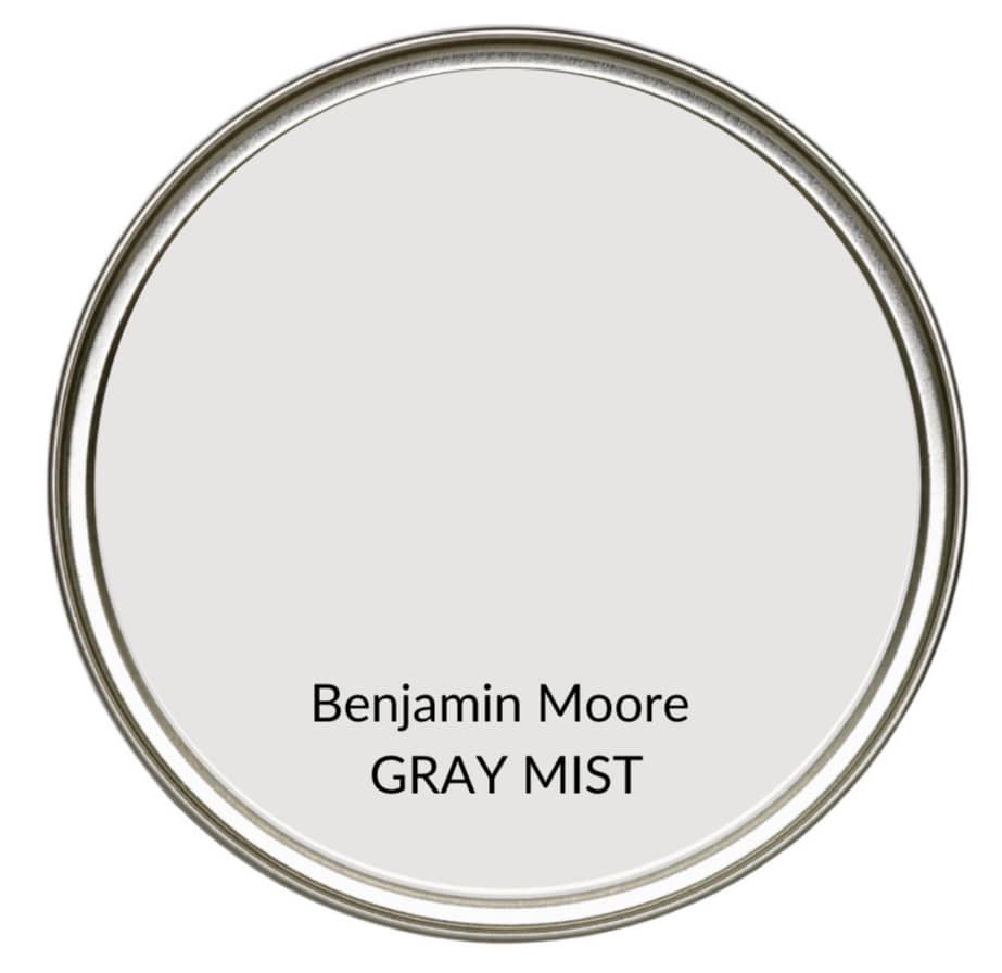 Best modern farmhouse country paint colors. Benjamin Moore Gray Mist. Kylie M Interiors Edesign, online advice blogger