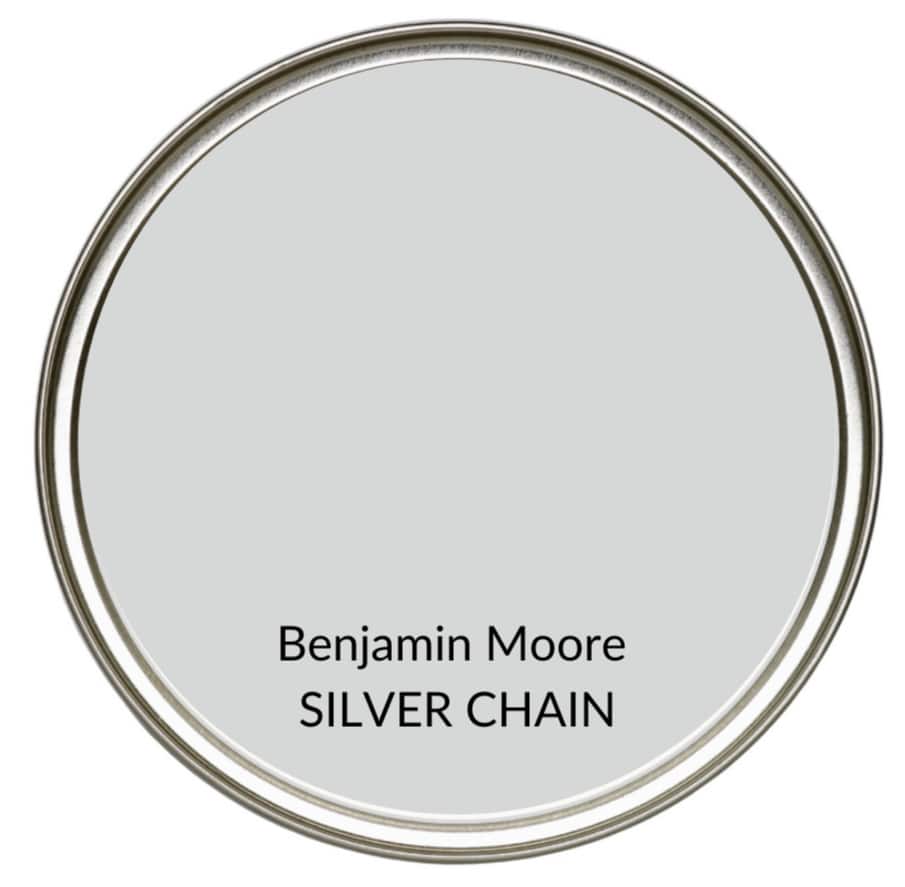 Best modern farmhouse country paint colors. Benjamin Moore Silver Chain, gray. Kylie M Interiors Edesign, online advice blogger