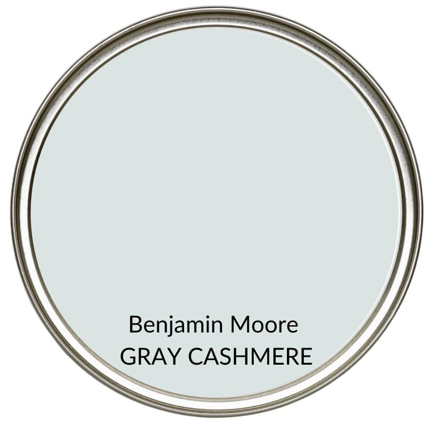 The best blue green gray light paint colour. Modern farmhouse country style. Kylie M Interiors Edesign, Benjamin Moore Gray Cashmere