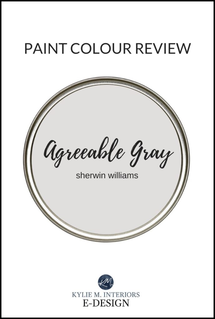 Paint color review of popular greige paint colour, Sherwin Williams Agreeable gray, one of the best warm grays. Kylie M Interiors Edesign, online virtual paint colour consulting