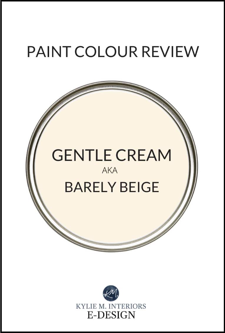 Paint review of Gentle Cream, Barely Beige from Benjamin Moore. Undertones and more. Kylie M INteriors Edesign, online paint colour consulting