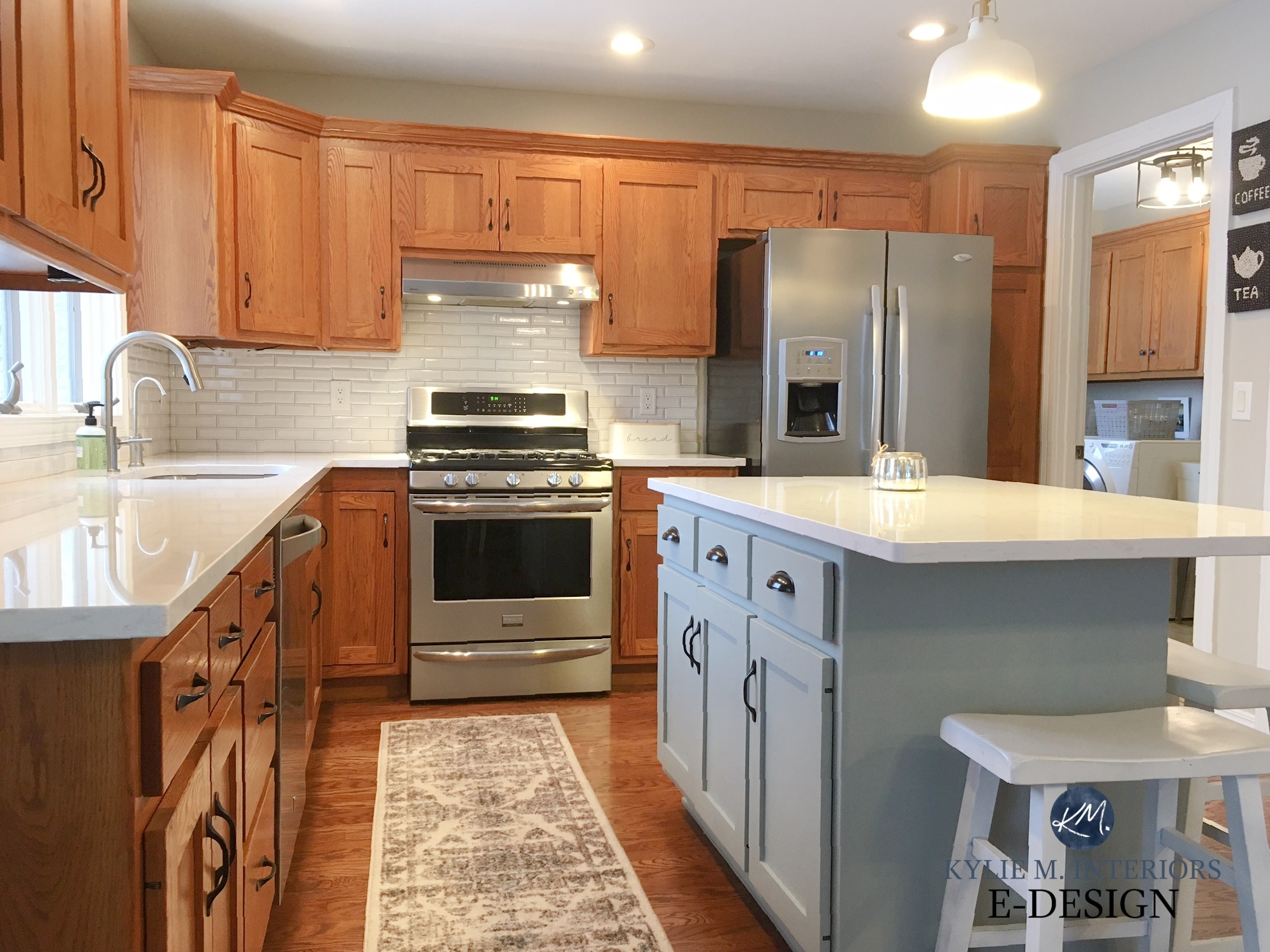 Update Oak Or Wood Cabinets Without A, Oak Kitchen Cabinets With Quartz Countertops