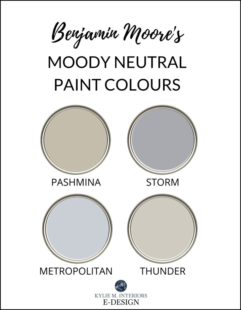 The best Benjamin Moore Affinity paint colours, Pashmina, Storm, Weimaraner, Metropolitan, Kangaroo, Thunder. Review by Kylie M Interiors Edesign, diy decor blogger