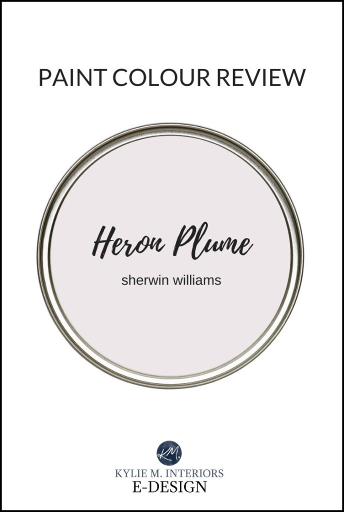 Paint colour review, Sherwin Williams Heron Plume, undertones and LRV. Best taupe greige. Kylie M Interiors Edesign, online paint colour consulting and advice blogger