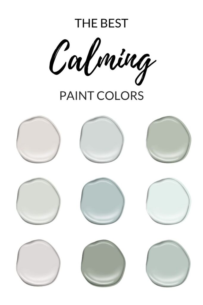 The Best calming paint colors for stress and anxiety. Blue, violet, green, gray and more. Kylie M online paint color consulting with Benjamin Moore and Sherwin Williams