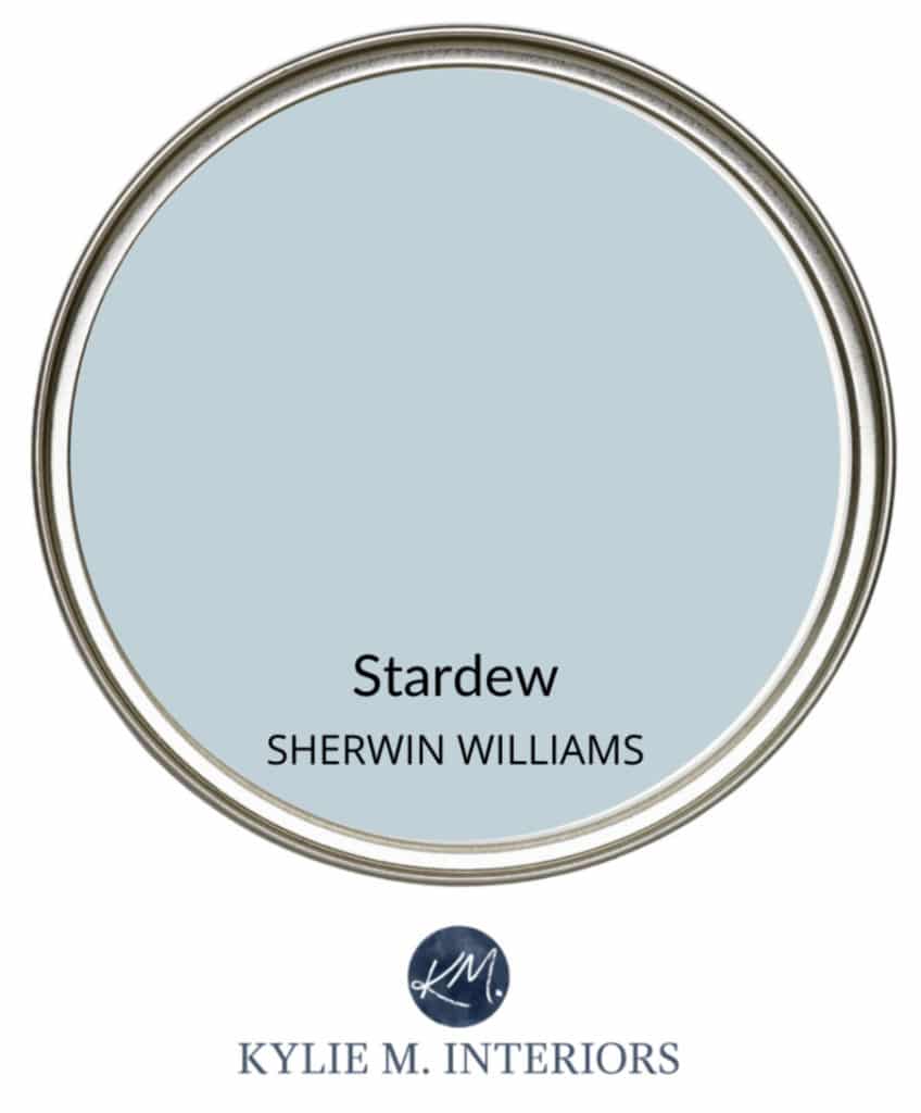 Best gray blue paint colour, Sherwin Williams Stardew. Paint review. Kylie M Interiors Edesign, online paint color advice blogger