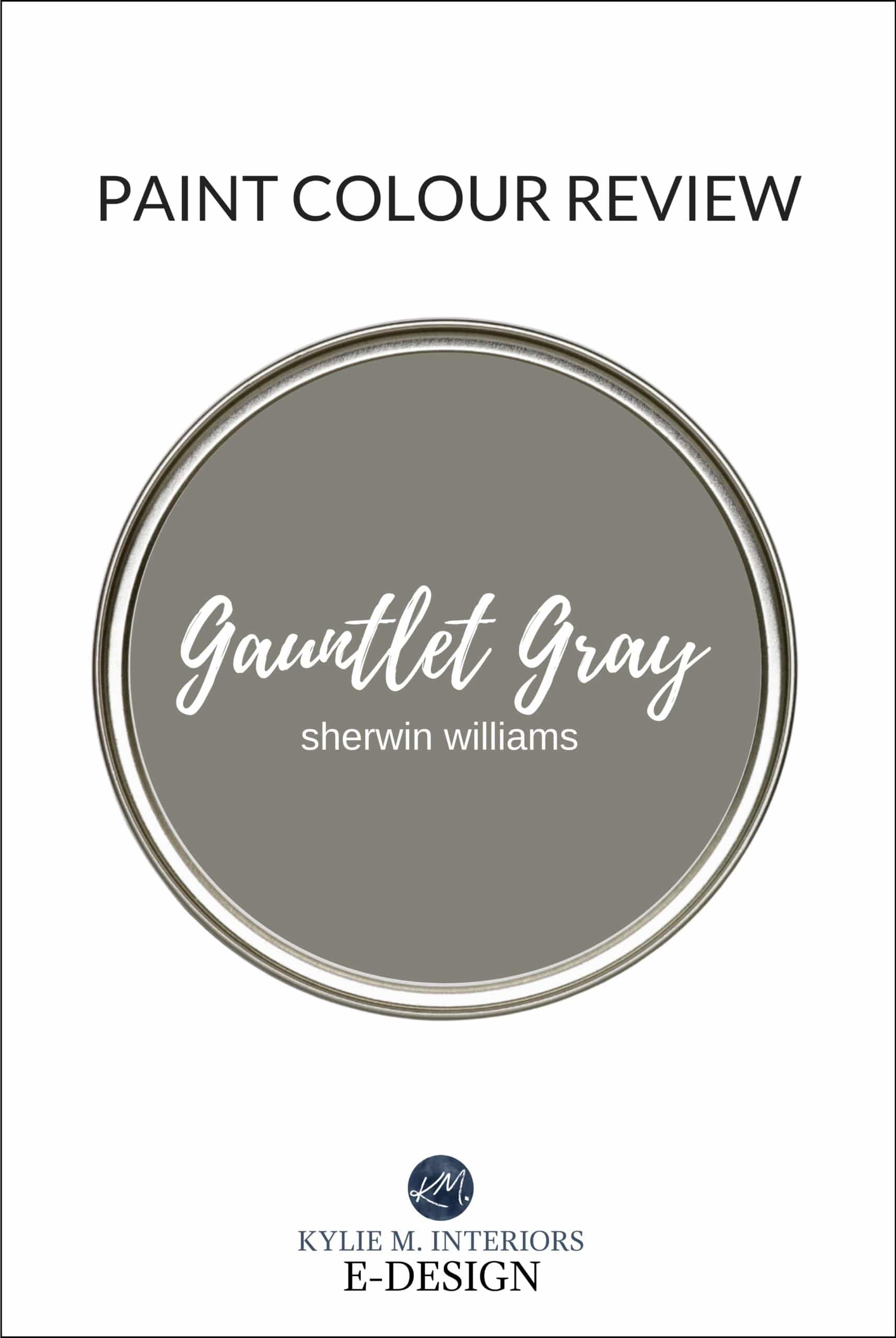 Paint colour review, best dark gray or charcoal paint color, Sherwin Williams Gauntlet Gray. Kylie M Interiors Edesign, virtual or online paint color consulting and diy decorating advice blogger