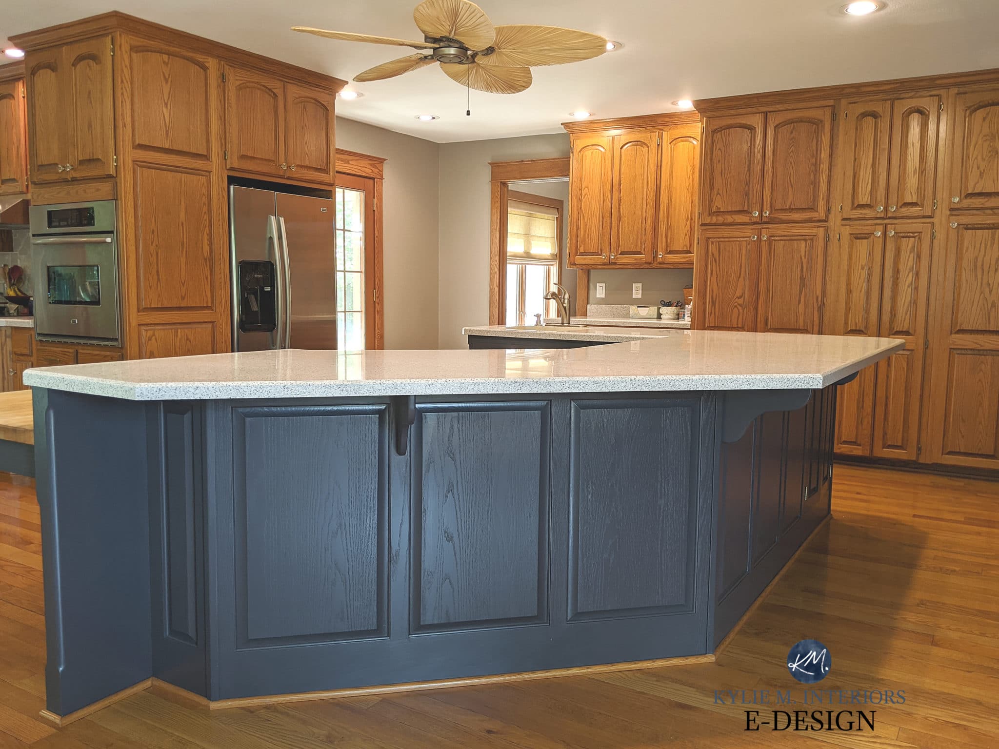 grayish blue light blue kitchen cabinet