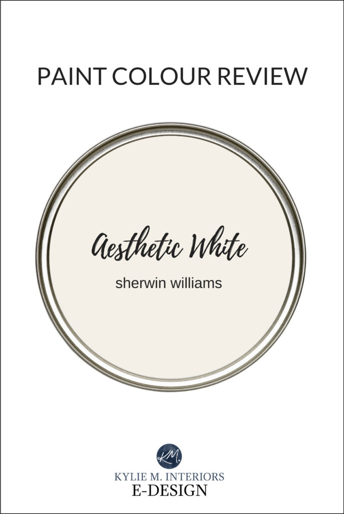 Paint colour review, best off white paint colours, Sherwin Aesthetic White. Kylie M Interiors Edesign color expert and online diy decorating advice