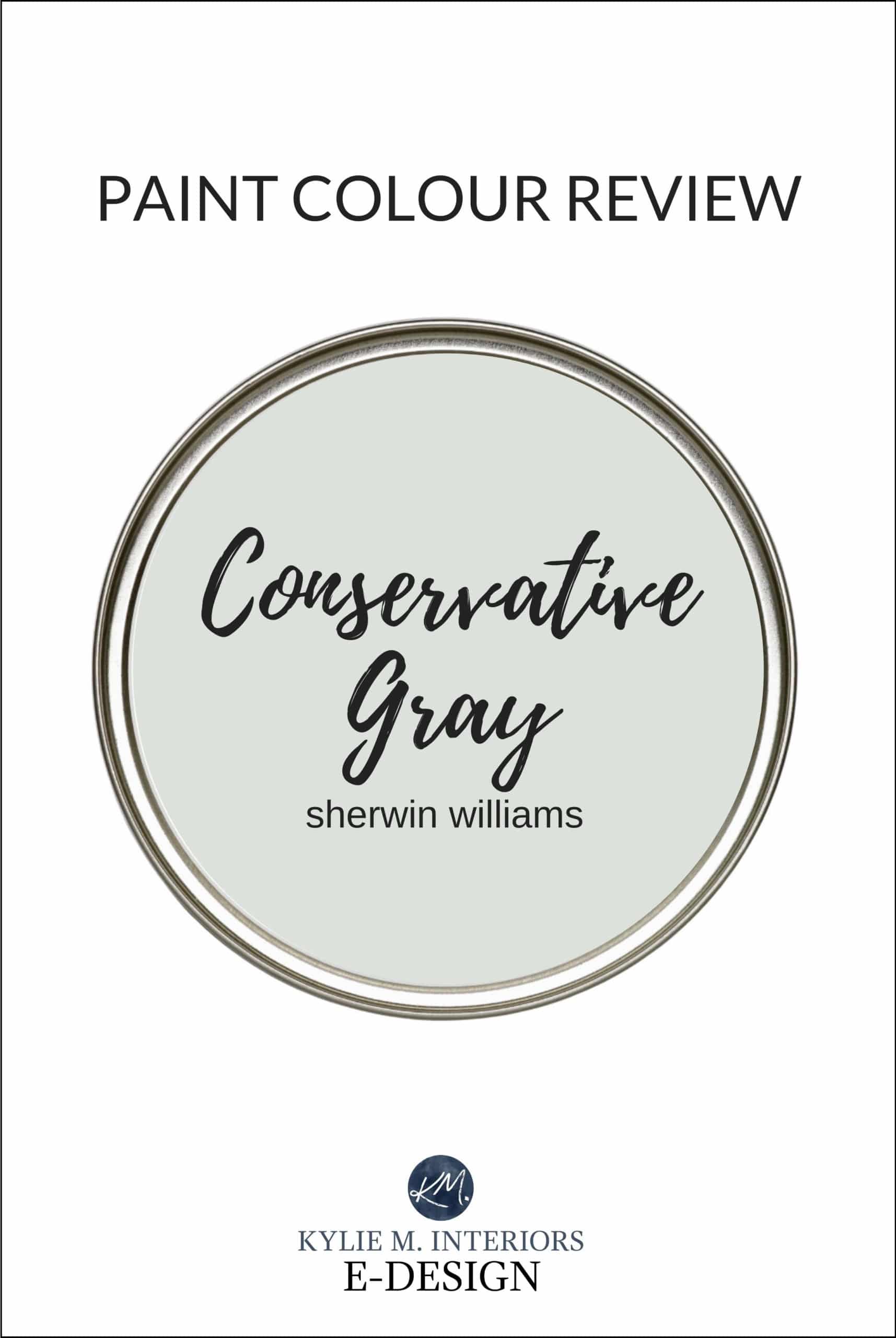Paint colour review of best gray green paint colour, Sherwin Williams Conservative Gray. Kylie M Interiors Edesign, online paint color consulting and diy decorating advice