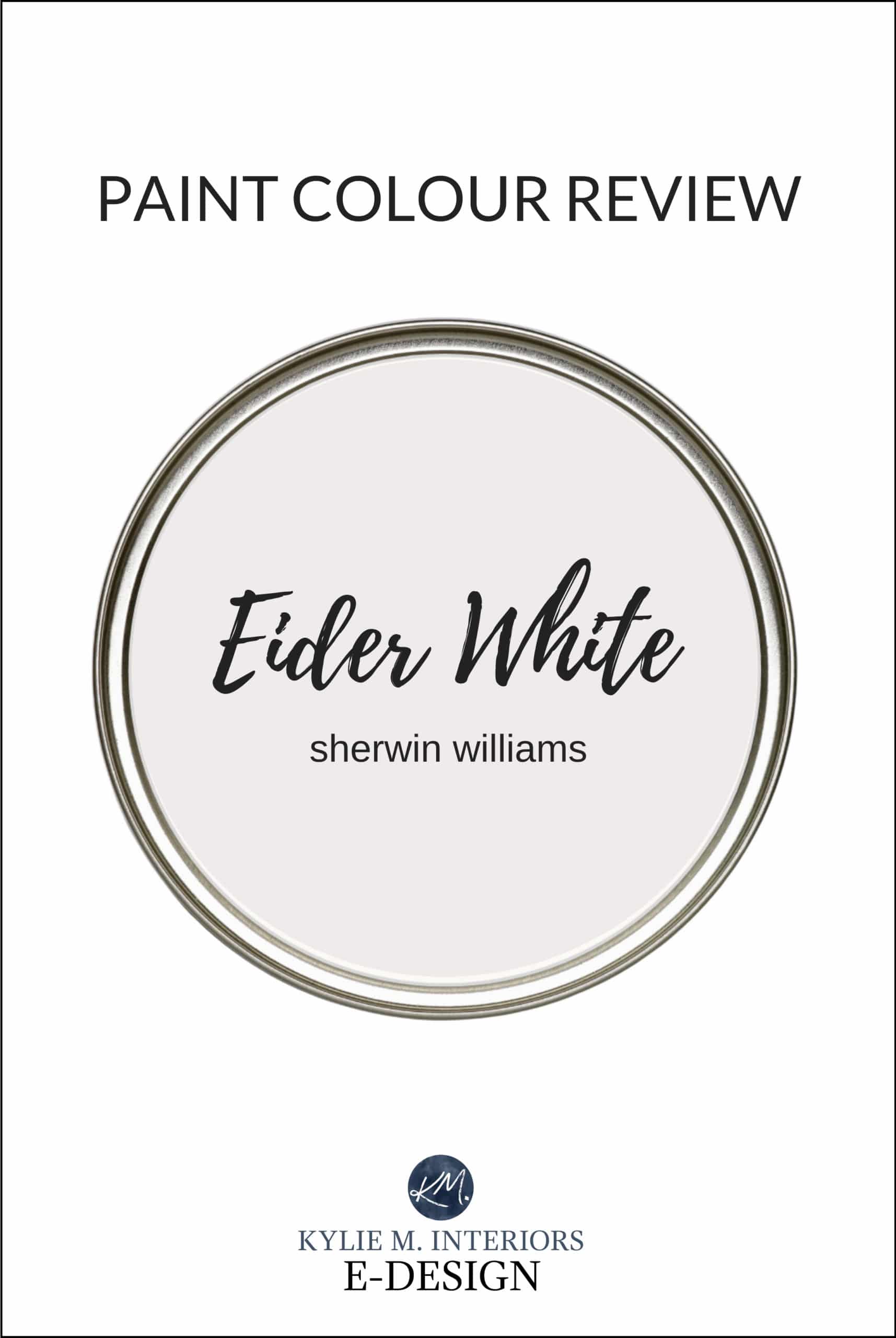 Paint colour review of off white gray paint colour, Sherwin Williams Eider White. Kylie M Interiors Edesign, online paint color consulting and diy decorating design advice blogger