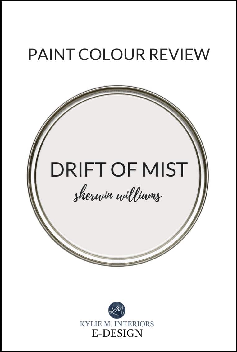 Paint colour review, off-white Sherwin Williams Drift of Mist by Kylie M Interiors Edesign, online paint color expert
