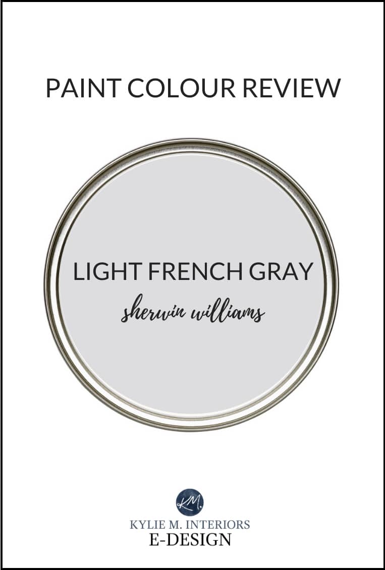 Paint review of best gray paint colour, Sherwin Williams LIght French Gray. Kylie M Interiors Edesign, color review and diy decorating advice