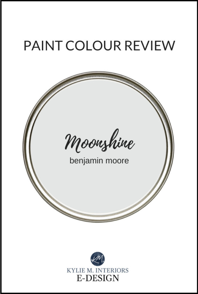 The best off white gray paint colour, review by Kylie M Interiors of Benjamin Moore Moonshine, undertones, lrv and more