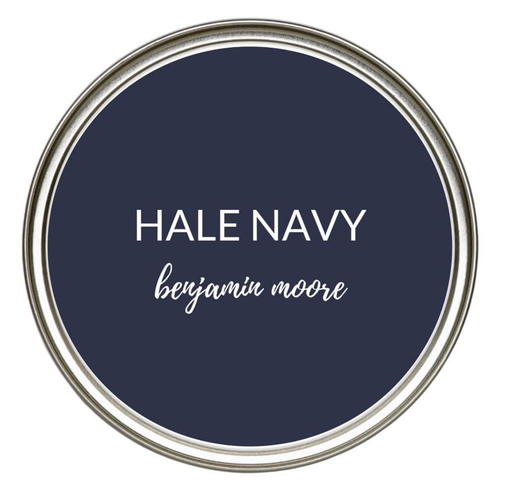 Benjamin Moore Hale Navy is one of the best paint colour for a navy blue island, kitchen cabinets, lowers, bathroom vanity. Kylie M Interiors Edesign