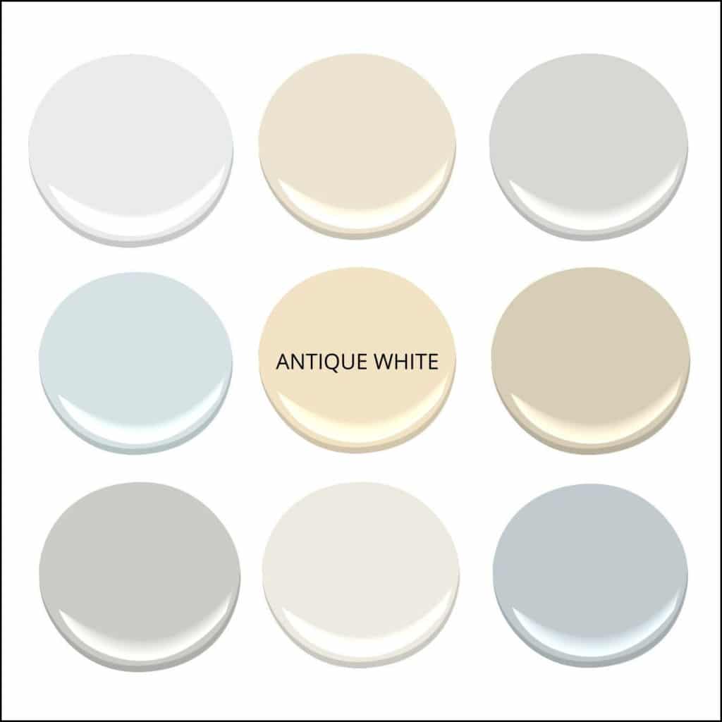 Colours that don't work with Antique White. Colours to AVOID