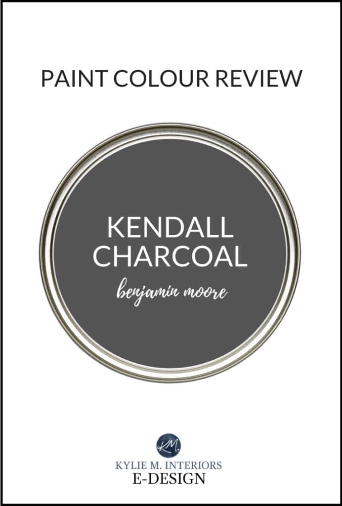 Paint review, most true dark gray paint colour. Benjamin Moore Kendall Charcoal. Kylie M Interiors Edesign, popular design and diy decorating blogger with advice