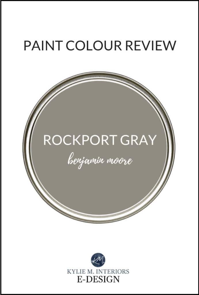 Review, Benjamin Moore Rockport Gray, a flexible warm neutral greige paint colour. Kylie M Interiors Edesign, online diy advice