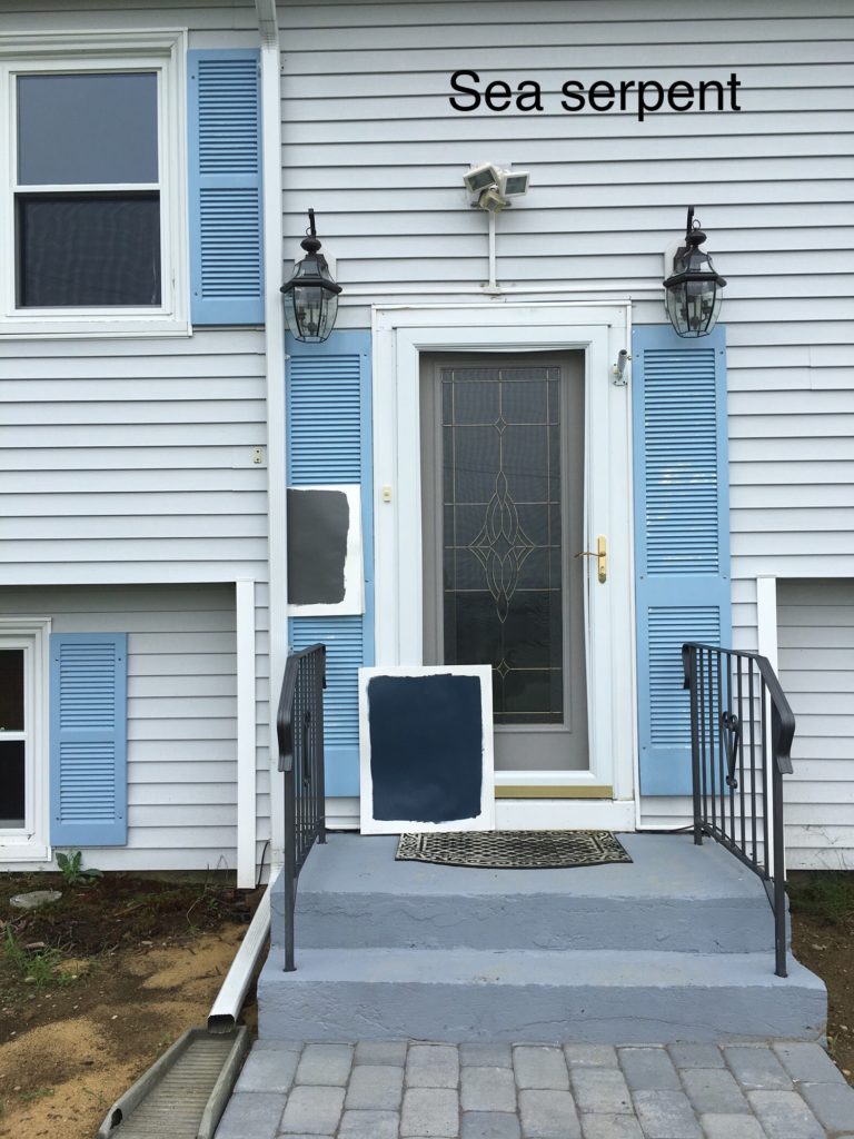 Sherwin Williams Sea Serpent, exterior Edesign consult for front door. Best navy blue paint colour