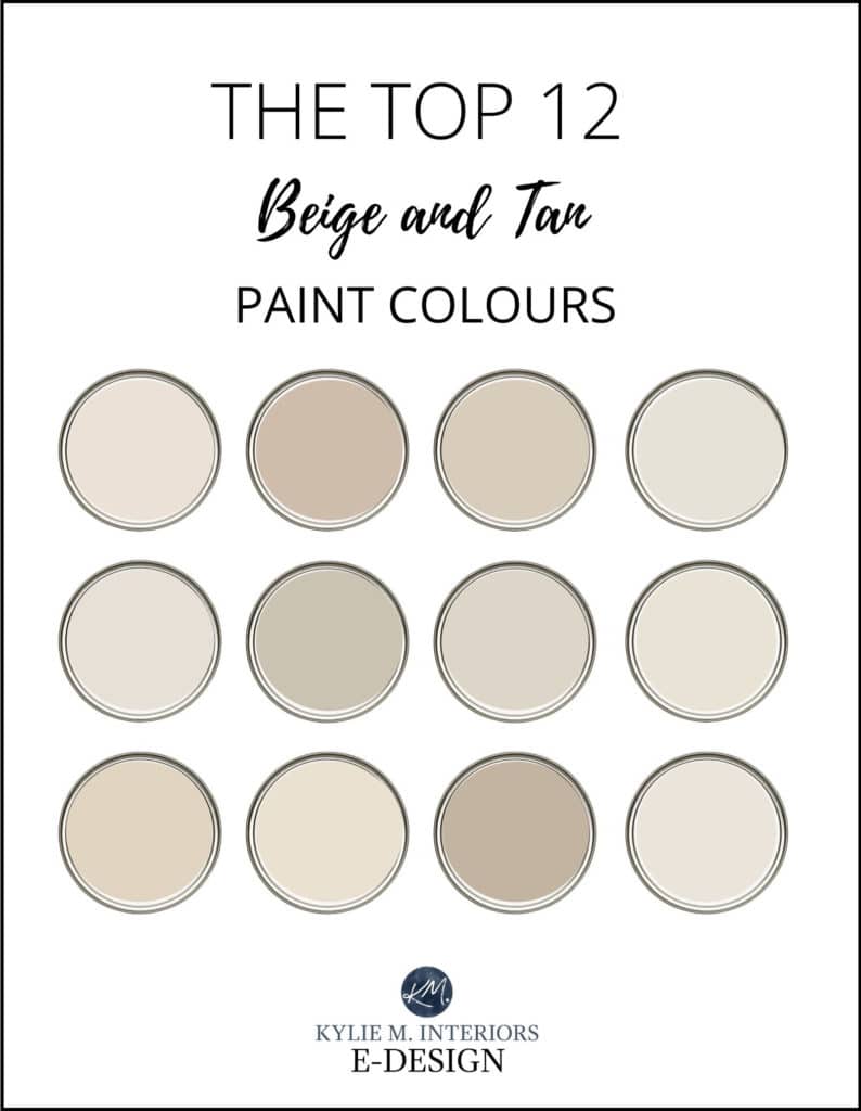 The best, most popular beige, tan, warm neutral paint colours. Sherwin and Benjamin. Kylie M Edesign, diy decorating advice blogger