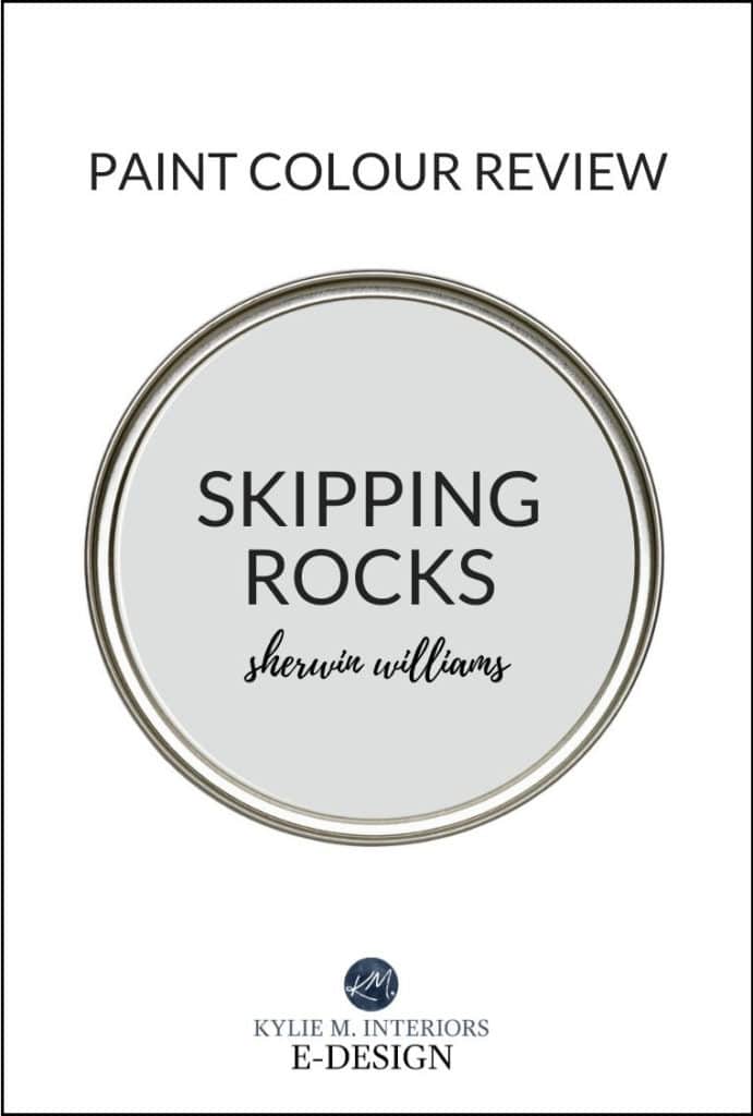Paint color review, Sherwin Williams Skipping Rock, best gray paint colour similar to Gray Owl. Kylie M Interiors Edesign
