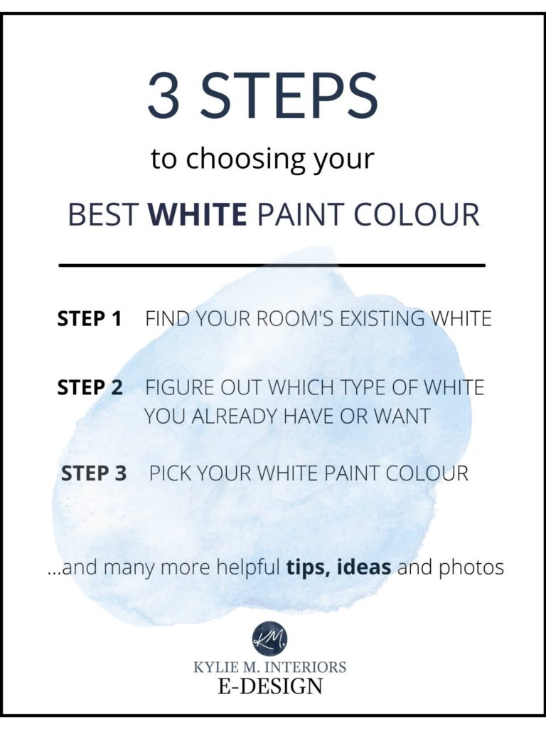 How to choose best, right white paint colour for walls, cabinets, trim, Kylie M Interiors diy edesign ideas