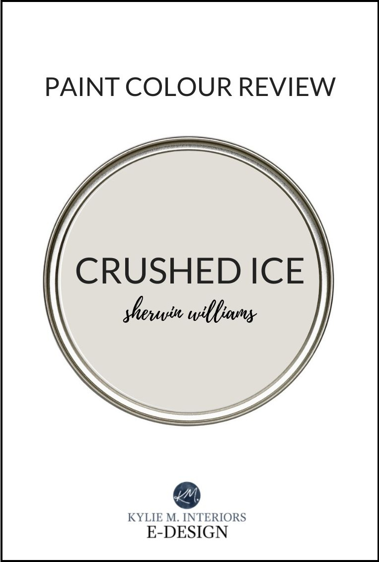 Paint colour review, Sherwin Williams Crushed Ice, warm gray neutral paint colour, undertones and more. Kylie M Interiors Edesign, diy update ideas (2)