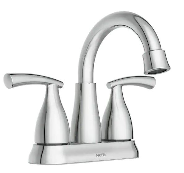 2 handle single hold faucet by Moen. Kylie M INteriors, budget friendly update ideas for the bathroom
