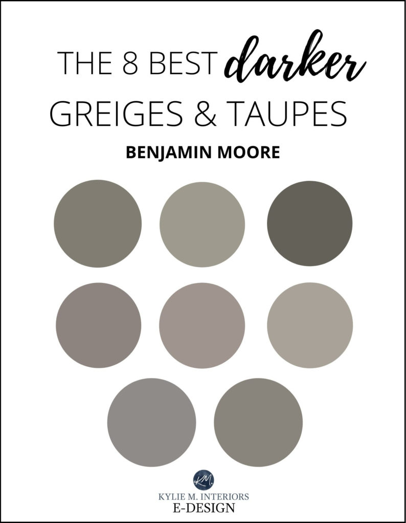 Dark taupe and greige paint colours from Benjamin Moore, the best update ideas, Kylie M Interiors E-design (1)