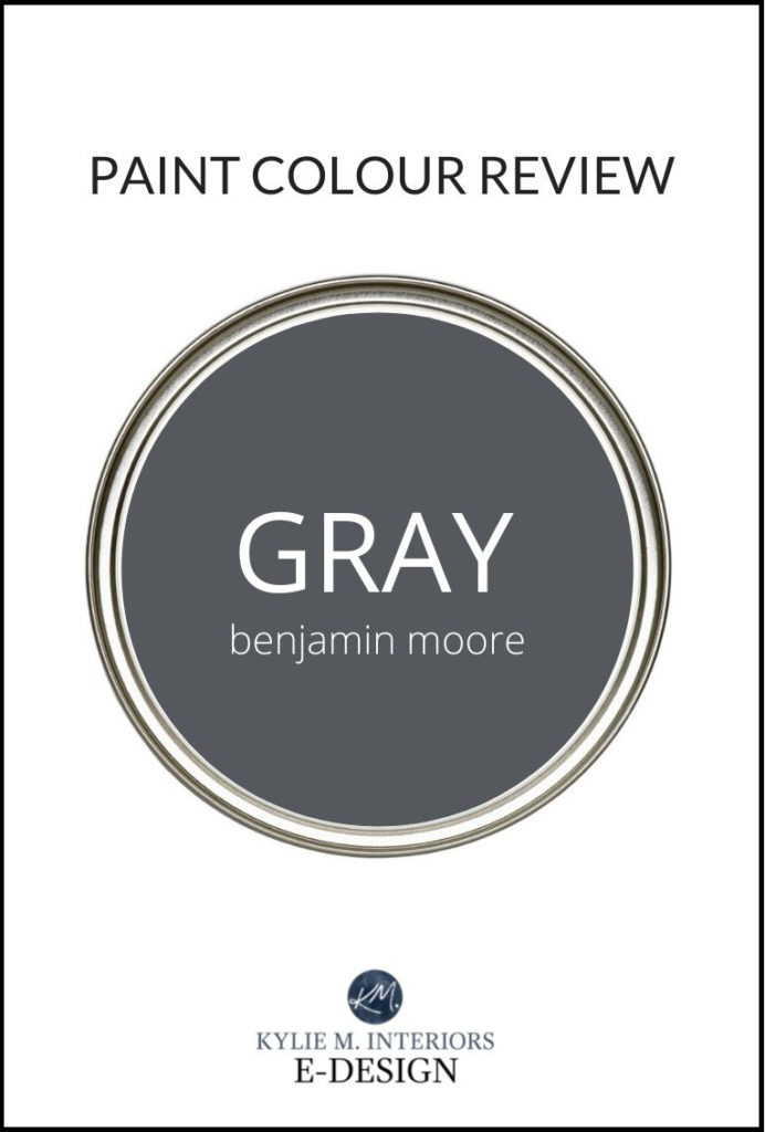 Best dark gray paint colour for cabinets, walls, exterior, Benjamin Moore GRAY 2121-10. Review by Kylie M Interiors online paint color expert