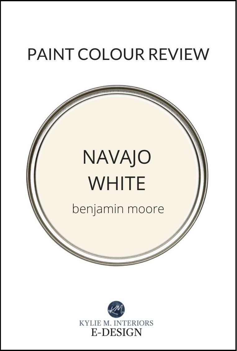 Paint colour review of timeless paint colour trend, Benjamin Moore Navajo White, best cream paint color. Kylie M Interiors design advice blogger