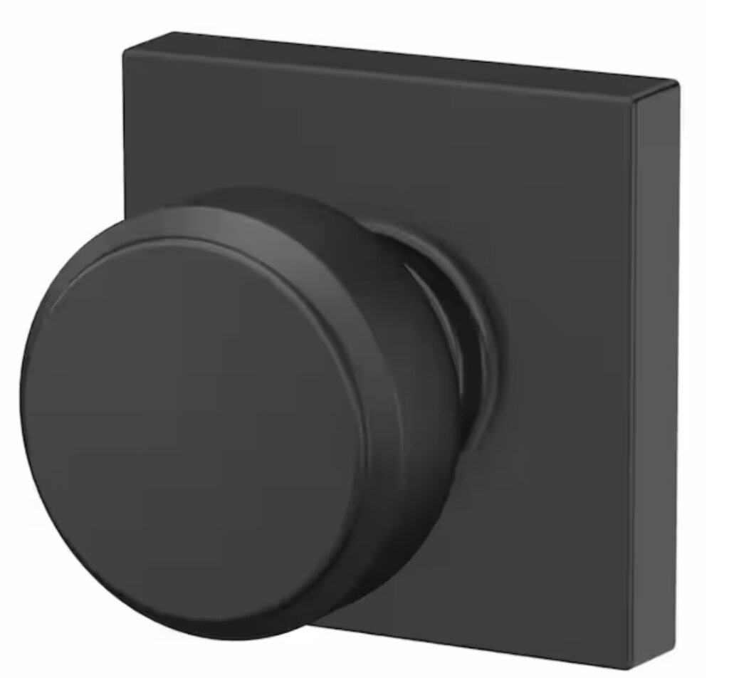Schlage bowery matte black with collins trim, home depot, kylie m