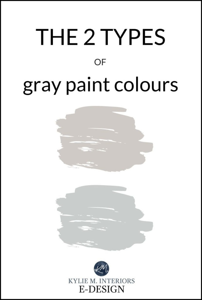 The two types of gray paint colours and most popular or best - warm and gray, benjamin and sherwin. Kylie M Interiors edesign