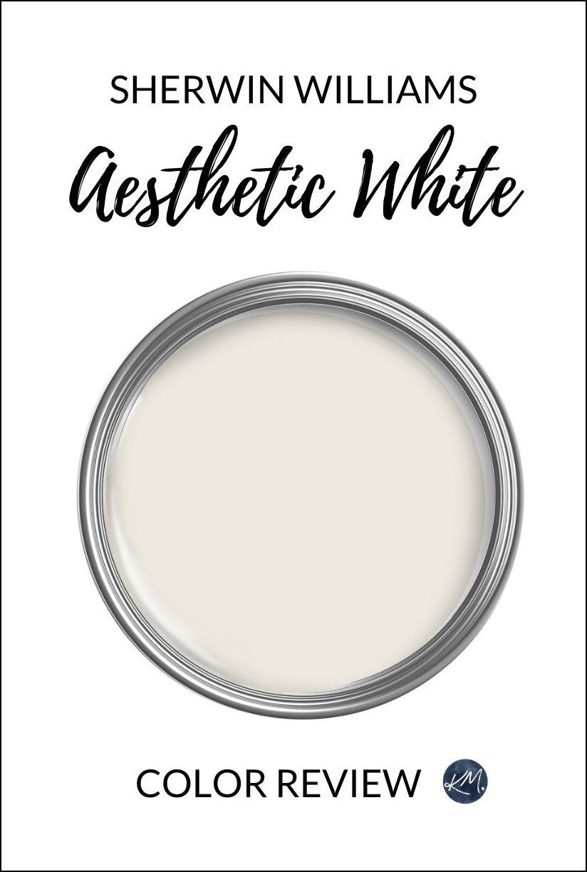 paint color review of sherwin williams aesthetic white, best off-white beige paint color with Kylie M color expert