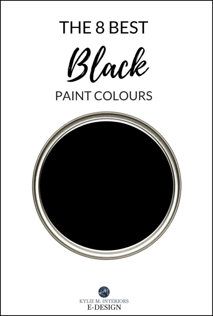 the best black paint colors, shades from Benjamin Moore, Sherwin Williams by Kylie M Interiors using Samplize peel and stick